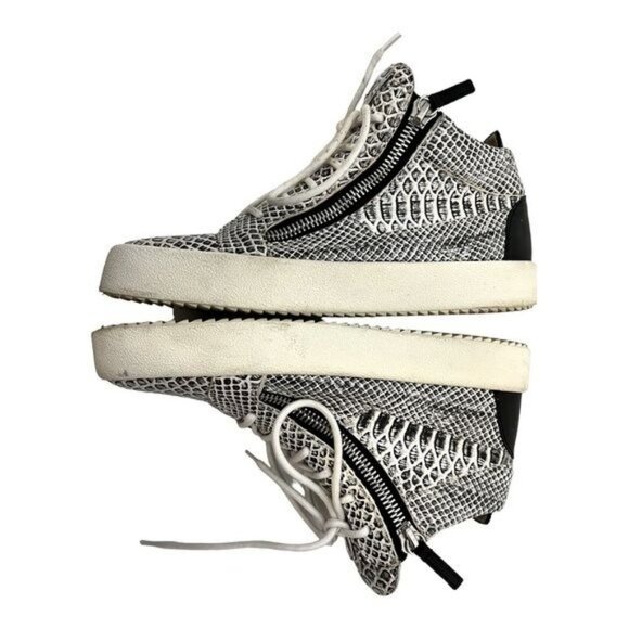 GIUSEPPE ZANOTTI Snakeskin Animal Print High Top Sneakers Men's Size 39